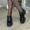 Стильні жіночі лакові туфлі на тракторній підошві, фото 4