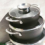 Каструля казан чеканий із мармуровим антипригарним покриттям 6.2 л 28 см Edenberg EB-3966 Індукційний казан, фото 8