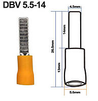 Наконечник штыревой плоский с изоляцией DBV 5.5-14 (4-6/14)