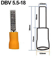 Наконечник штыревой плоский с изоляцией DBV 5.5-18 (4-6/18)