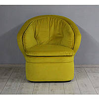 Кругле крісло Діана, велюр жовтий