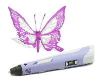 3D-ручка для рисования с LCD дисплеем Smart 3D pen-2 фиолетовая, 3Д-ручка с экраном второго поколения