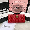 Жіночий шкіряний брендовий гаманець червоний чорний, фото 2