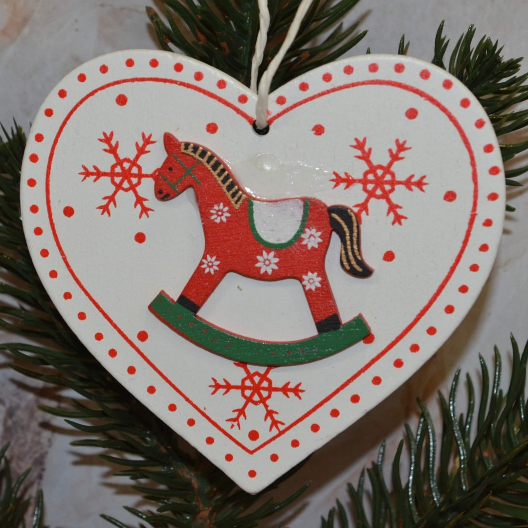 Новорічний дерев'яний декор Серце (шт), фото 1