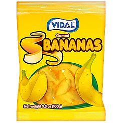 Желейні жувальні цукерки желейки банани для дітей Bananas 90г ТМ VIDAL Бач Іспанія