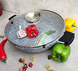 Казан-жаровня-сковорода з гранітним антипригарним покриттям 5.5 л 33 см Edenberg EB-8042 Жаровня з кришкою, фото 6