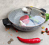 Казан-жаровня-сковорода з гранітним антипригарним покриттям 5.5 л 33 см Edenberg EB-8042 Жаровня з кришкою, фото 4