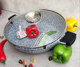 Казан-жаровня-сковорода з гранітним антипригарним покриттям 5.5 л 33 см Edenberg EB-8042 Жаровня з кришкою, фото 9