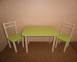 Дитячий столик і стільчик від виробника Дерево і ЛДСП стілець-стіл столик пенал Стіл і стільчик для дітей, фото 2