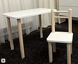 Дитячий столик і стільчик від виробника Дерево і ЛДСП стілець-стіл столик пенал Стіл і стільчик для дітей, фото 6