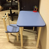 Дитячий столик і стільчик від виробника Дерево і ЛДСП стілець-стіл столик пенал Стіл і стільчик для дітей, фото 8