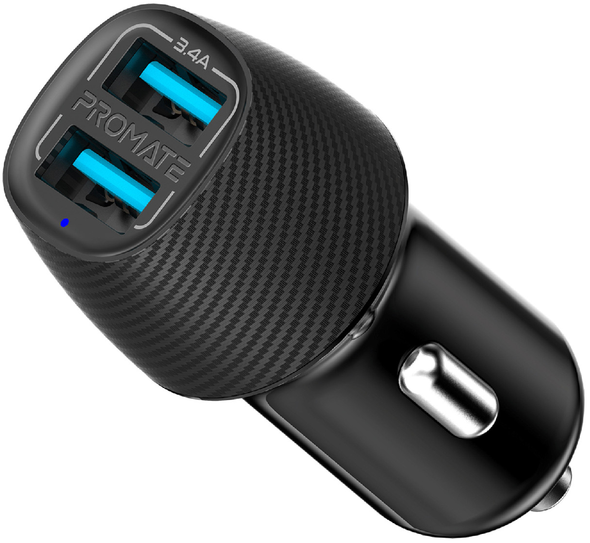 Автомобільний зарядний пристрій Promate Voltrip-Duo 17Вт 2 USB Black (voltrip-duo.black)