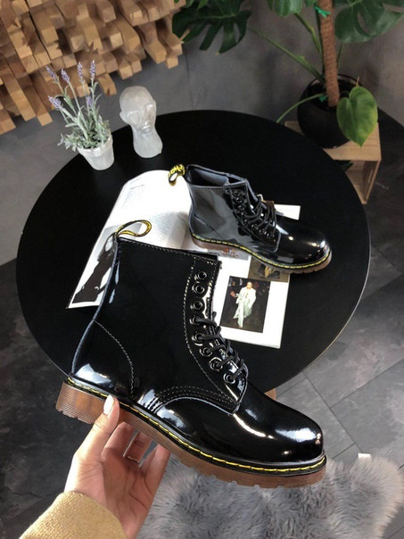 Жіночі черевики Dr Martens Black Lacquered демисезон чорні