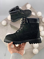 Жіночі черевики Timberland 6 Inch Premium black (на хутрі) зима, чорні. Розміри (37,40,43,45)