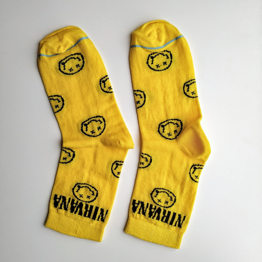 Модні яскраві шкарпетки NIRVANA демісезонні жовті 40-45, фото 1