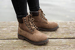 Жіночі зимові черевики TImberland Classic Boot (на хутрі), коричневі. Розміри (36,37,38)