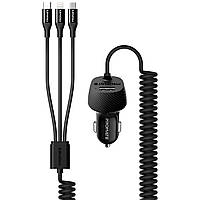 Автомобільний зарядний пристрій Promate Voltrip-Duo 17Вт 2 USB + Multi-Connector Black (voltrip-uni.black)