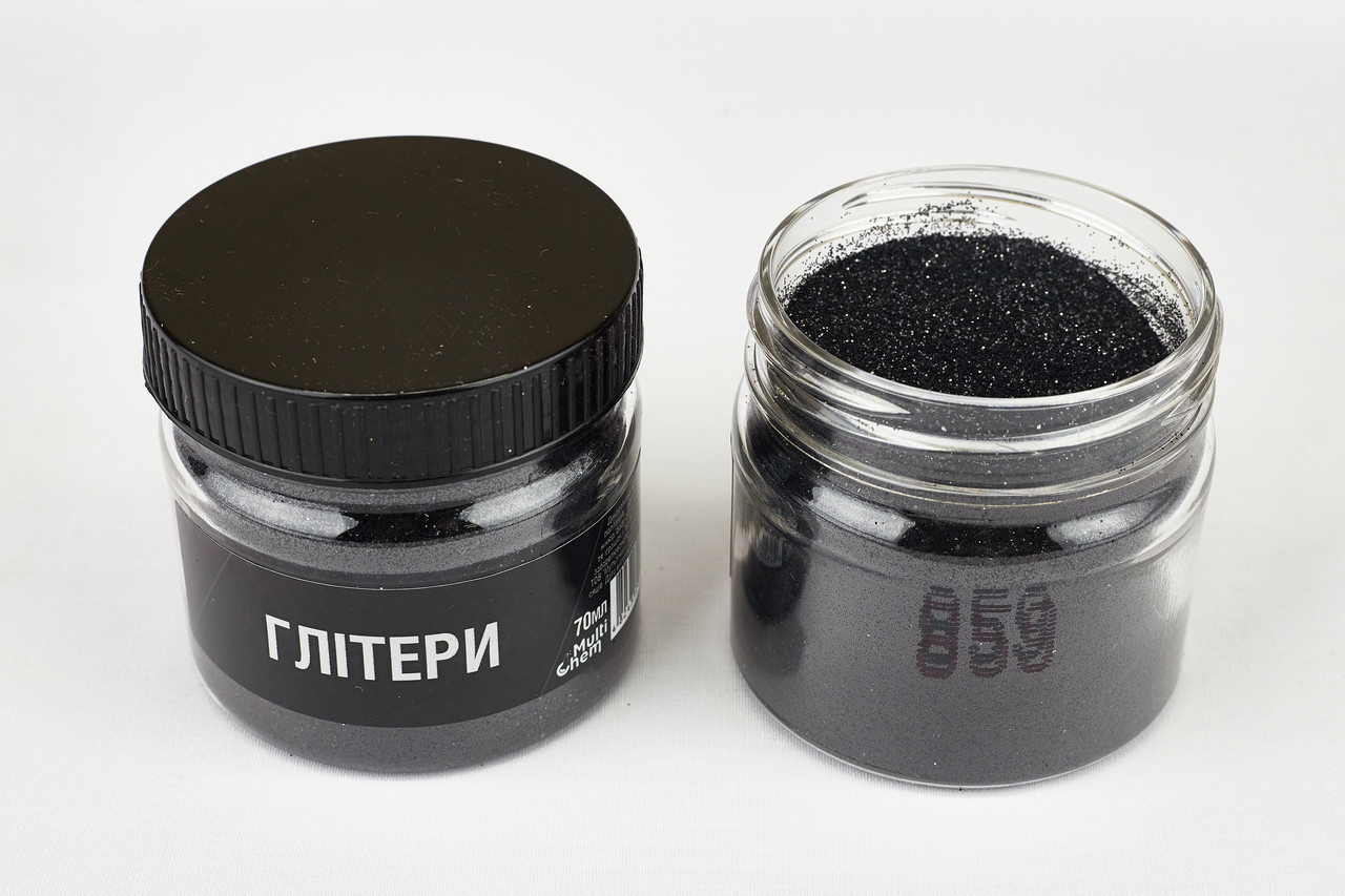 Глітер чорний 859, 0,2 мм 1/128 , 70 мл