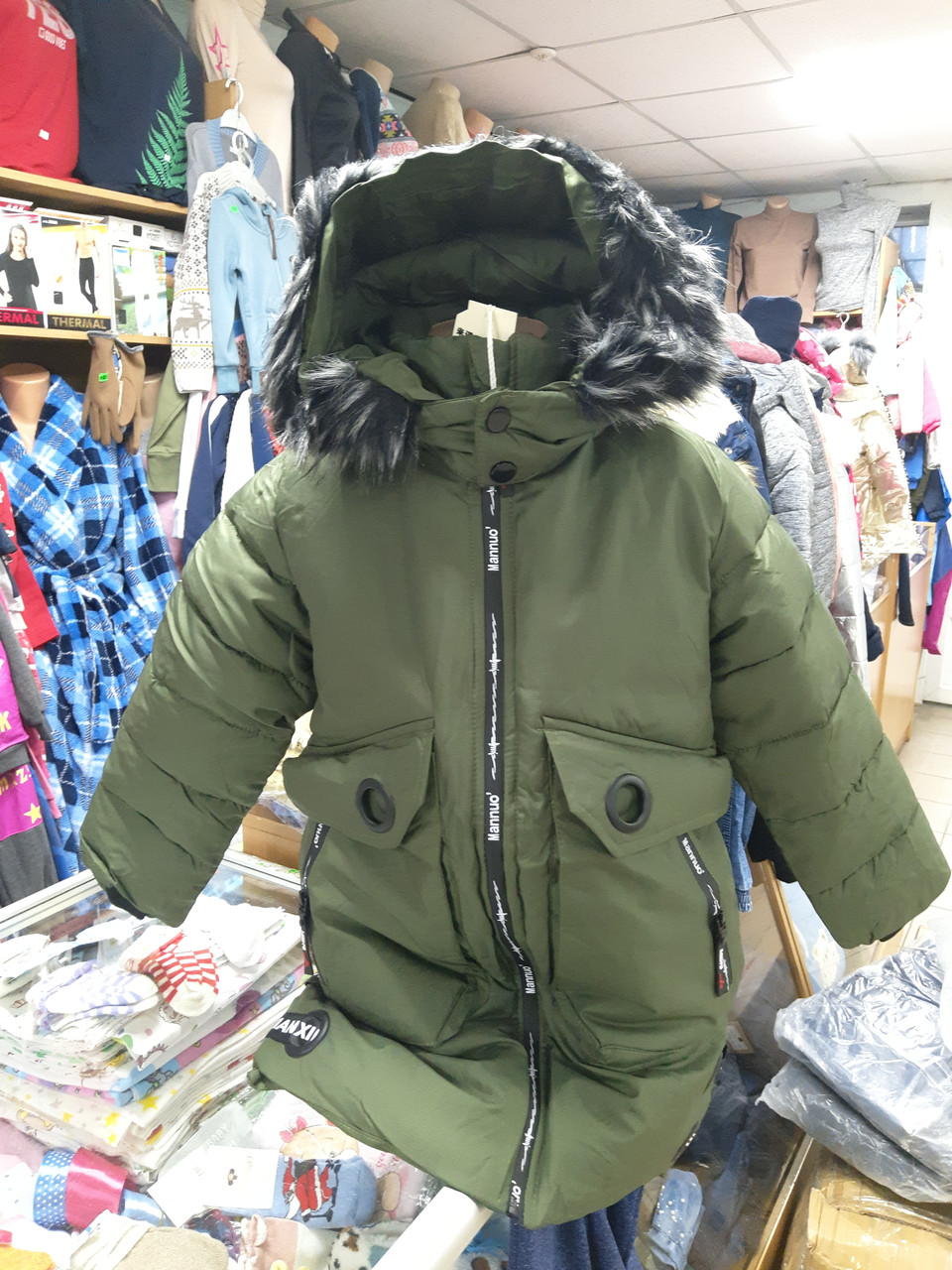 Зимова довга Куртка пуховик пальто для хлопчика розмір 110 116 122 128 134 140