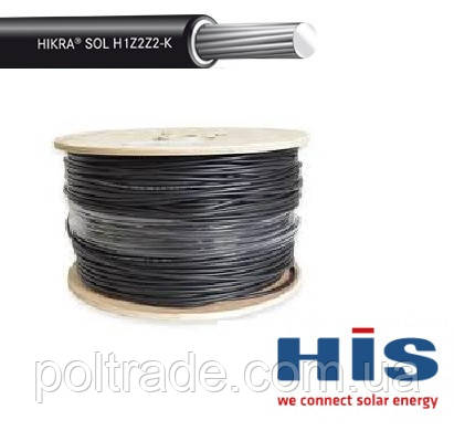 Кабель для солнечных батарей (панелей) 6 мм2, чорный, HIKRA SOL, H1Z2Z2-K,  EN 50618. Германия.: продажа, цена в Львове. Комплектующие для  альтернативных источников энергии от "ПОЛТРЕЙД" - 1276658133