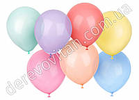 Латексні повітряні кулі "Асорті Макарон", 25 см 10", 100 шт. мікс 7 кольорів