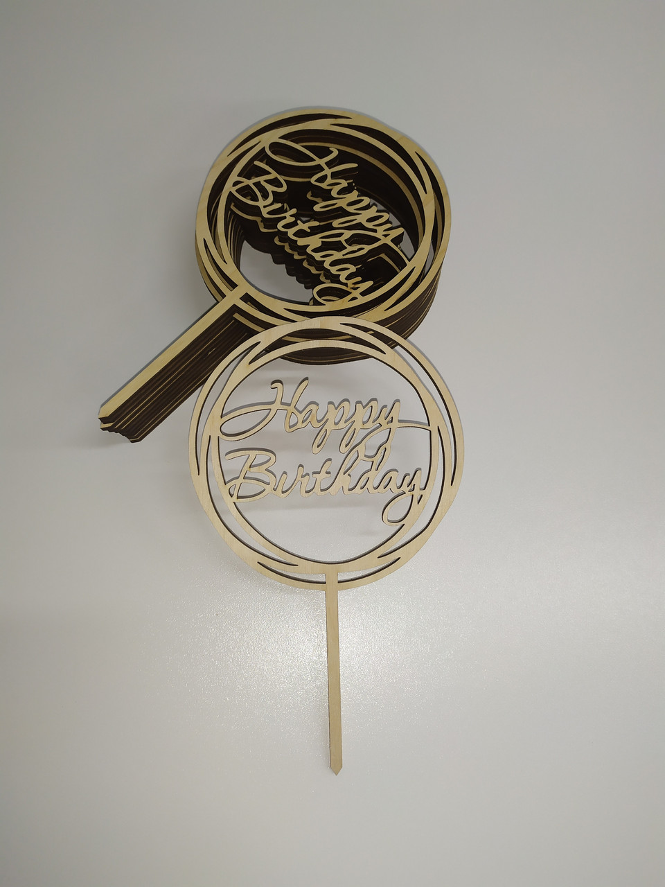 Купить Топпер из дерева "Happy Birthday" круглый, цена 24 ₴ — Prom.ua ...