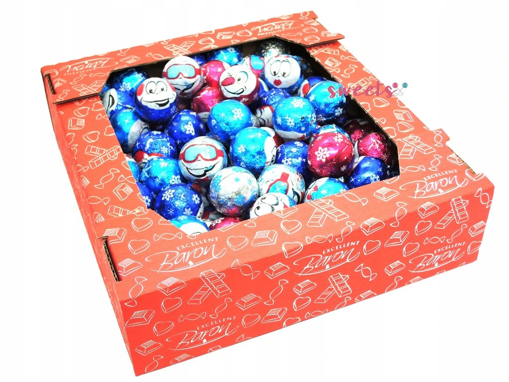 Конфеты шоколадные Baron Zimove Kule шарики в виде снеговиков 1,7 кг Польша - фото 4 - id-p1067132601