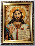 Картина з бурштину "Ікона Георгій побідоносець ", фото 3