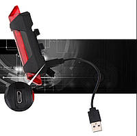 ХИТ! Задний вело фонарь на USB вело габарит RAPID X красный фонарь мигалка аккумулятор LED
