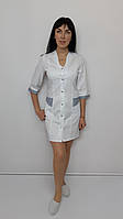 Жіночий медичний халат Хвиля бавовна три чверті рукав
