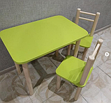 Дитячий столик і стільці від виробника дерева і ЛДСП стілець-стол стіл і стільці для дітей Рожевий, фото 5