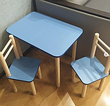 Дитячий столик і стільці від виробника дерева і ЛДСП стілець-стол стіл і стільці для дітей Рожевий, фото 6
