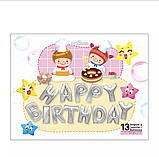 Кулі букви фольговані "Happy Birthday" срібло, фото 2