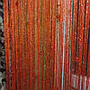 Штори  нитки білі з люрексом і червоними каменями штори нитки на кухню на двері на вікно кисея, фото 3