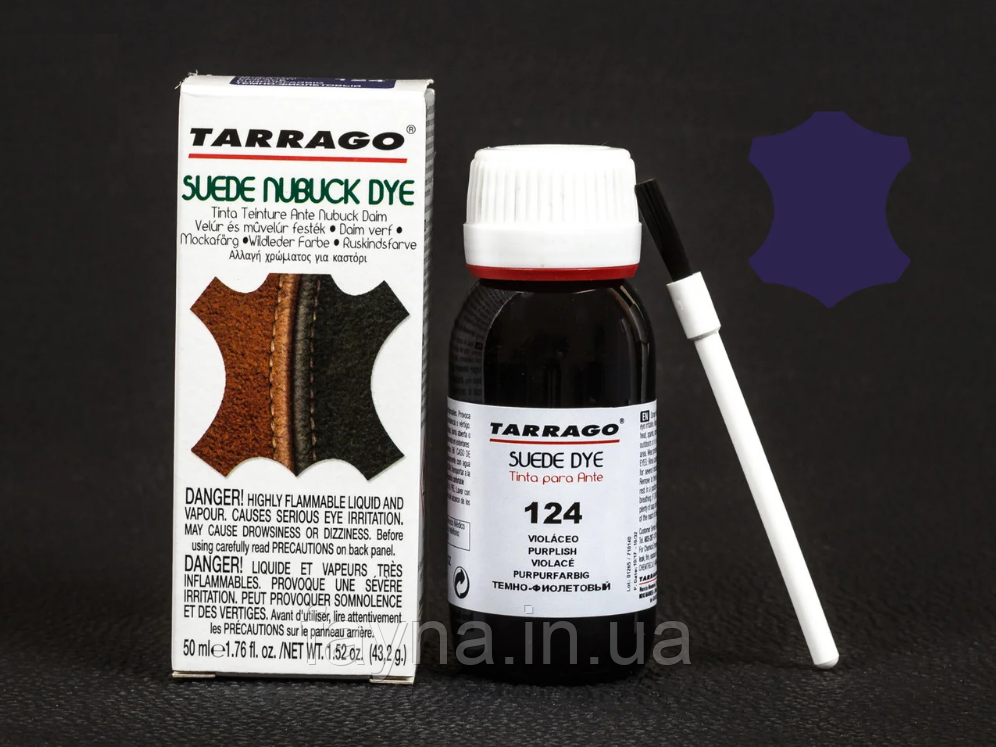 Барвник для замші та нубука Tarrago Suede Nubuck Dye, 50 мл Темно-фіолетовий 124, фото 1