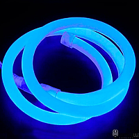 Cветодиодный неон круглый гибкий 220В 2835(144LED/м) IP67 синий