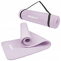 Коврик мат для йоги и фитнеса Springos NBR 183х61х1 см фиолетовый