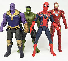Ігрові фігурки "Avengers", набір з 10 головних героїв — 17 см, світло, рухомі., фото 2
