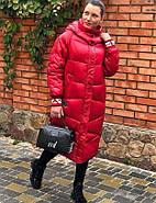 Пуховик жіночий пальто TARUN Y020-931-DHB004 червоне з капюшоном, фото 2