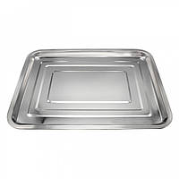 Піднос прямокутний з нержавіючої сталі 44,5 х 34,5 см