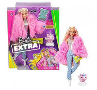 Кукла Барби Модница Эктра Модная Блондинка Barbie Extra Fluffy Pink Jacket