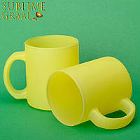 Чашка субл.330 мл.стекло Флуоресцентная Желтый