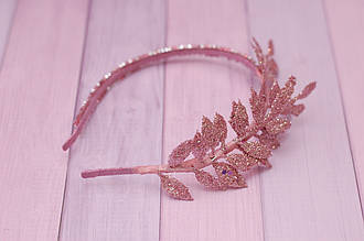 Обруч для волосся новорічний рожевий 323