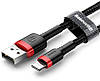 Зарядний кабель Baseus Cafule Cable USB to Lightning 2.4A 1m Red Black (CALKLF-B19), фото 3