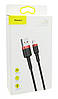 Зарядний кабель Baseus Cafule Cable USB to Lightning 2.4A 1m Red Black (CALKLF-B19), фото 7