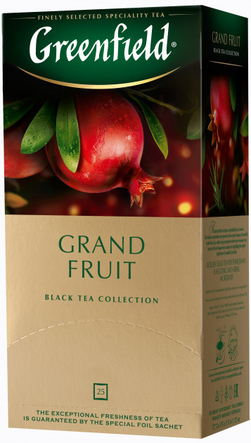 Чай чорний з гранатом Greenfield Grand Fruit 25 пакетів, фото 1