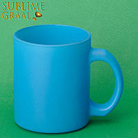 Чашка субл.330 мл.стекло Флуоресцентная Голубой