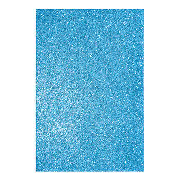 Фоамиран ЕВА блакитний з глітером з клейовим шаром 200*300 мм товщ. 17 мм 10 л. код: 742693