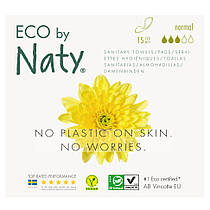 Органічні прокладки Eco by Naty Normal 15 шт без крилець