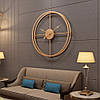 Годинник настінний Ti-Time (80 cм) в стилі лофт Loft2-G-800 металевий золотистий, фото 3